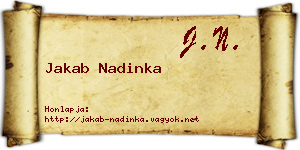 Jakab Nadinka névjegykártya